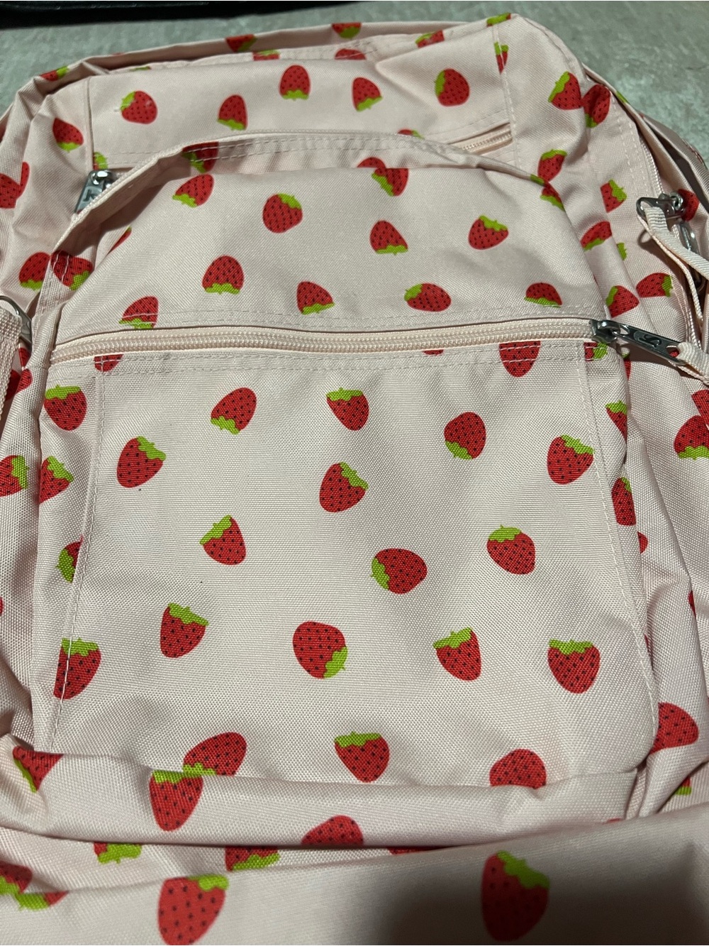 Jansport Big Student Laptop Backpack Strawberry Shower 17" pink - Picture 2 of 10